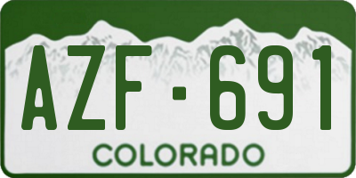 CO license plate AZF691