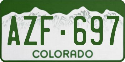 CO license plate AZF697