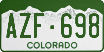 CO license plate AZF698