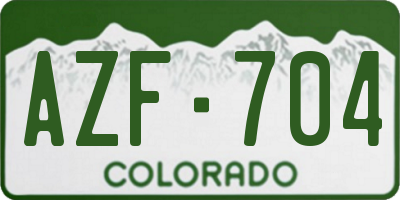 CO license plate AZF704