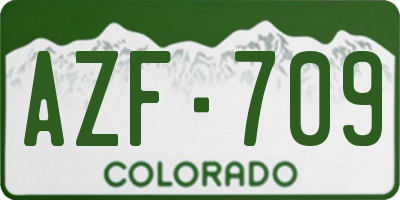 CO license plate AZF709