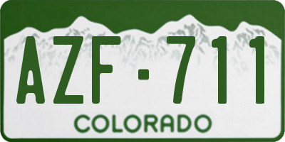 CO license plate AZF711