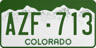 CO license plate AZF713