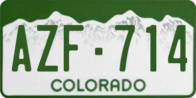 CO license plate AZF714