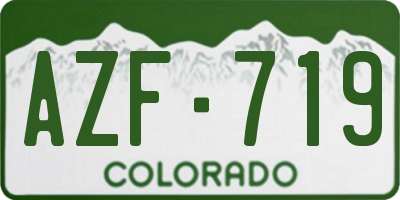 CO license plate AZF719