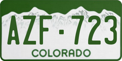 CO license plate AZF723