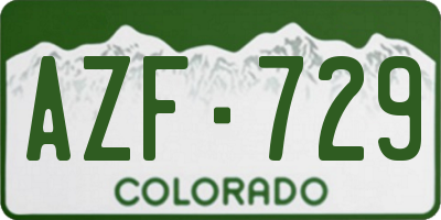 CO license plate AZF729