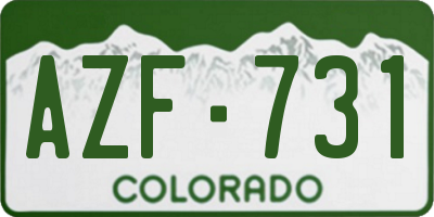 CO license plate AZF731