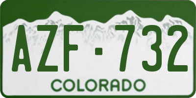 CO license plate AZF732