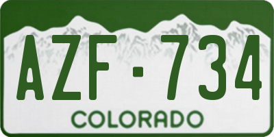 CO license plate AZF734