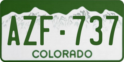 CO license plate AZF737