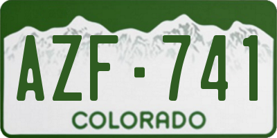 CO license plate AZF741