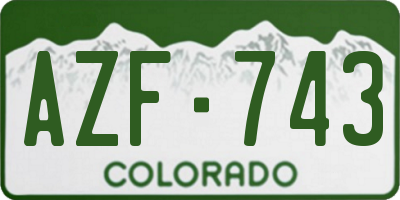 CO license plate AZF743