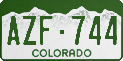 CO license plate AZF744