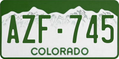 CO license plate AZF745