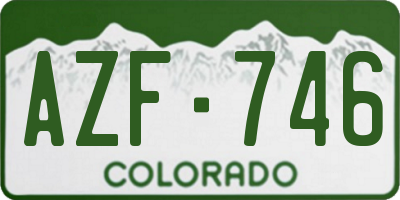 CO license plate AZF746