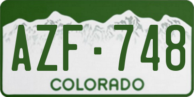 CO license plate AZF748