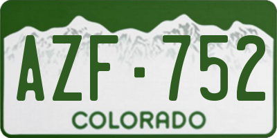 CO license plate AZF752