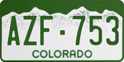 CO license plate AZF753