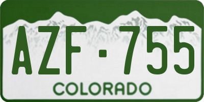 CO license plate AZF755