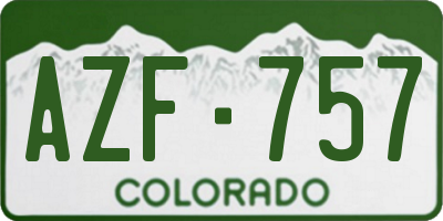 CO license plate AZF757