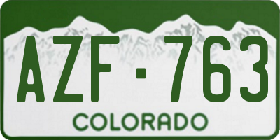 CO license plate AZF763