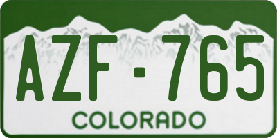 CO license plate AZF765