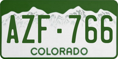 CO license plate AZF766