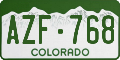 CO license plate AZF768