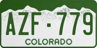 CO license plate AZF779