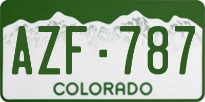 CO license plate AZF787