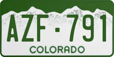 CO license plate AZF791