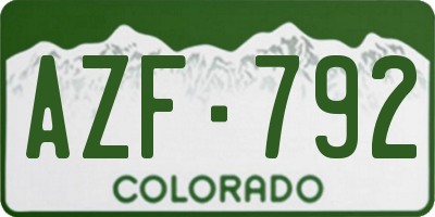 CO license plate AZF792