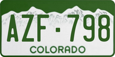 CO license plate AZF798