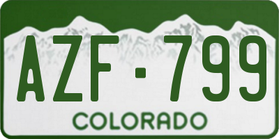 CO license plate AZF799