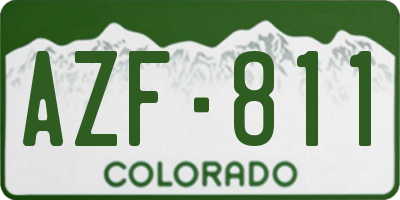 CO license plate AZF811