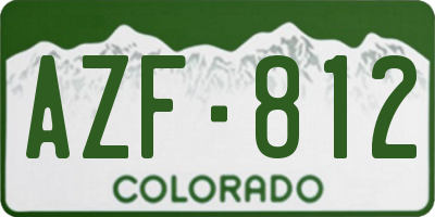 CO license plate AZF812