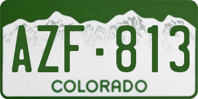 CO license plate AZF813