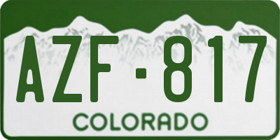 CO license plate AZF817