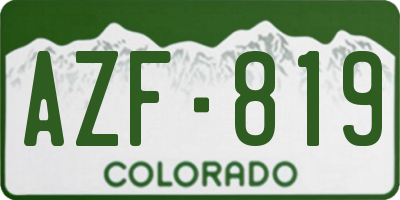 CO license plate AZF819