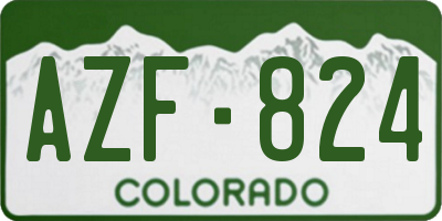 CO license plate AZF824