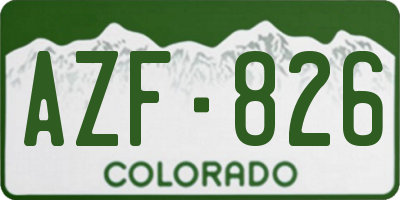 CO license plate AZF826
