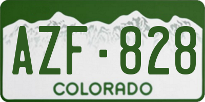 CO license plate AZF828