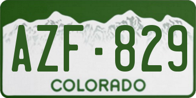 CO license plate AZF829