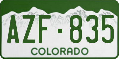 CO license plate AZF835