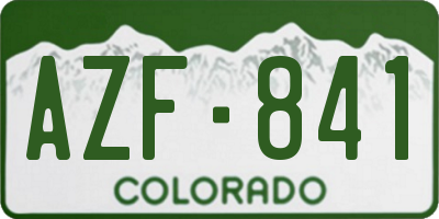 CO license plate AZF841