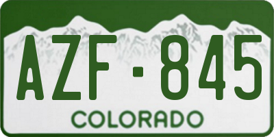 CO license plate AZF845