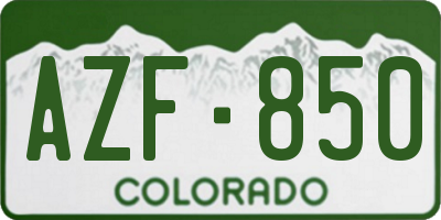 CO license plate AZF850