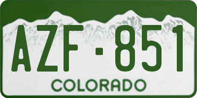 CO license plate AZF851