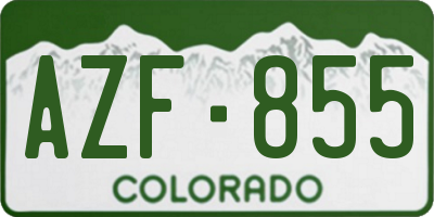 CO license plate AZF855